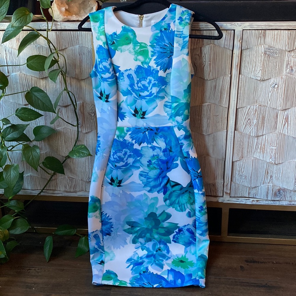 Calvin Klein Form Fitting Midi Length Dress